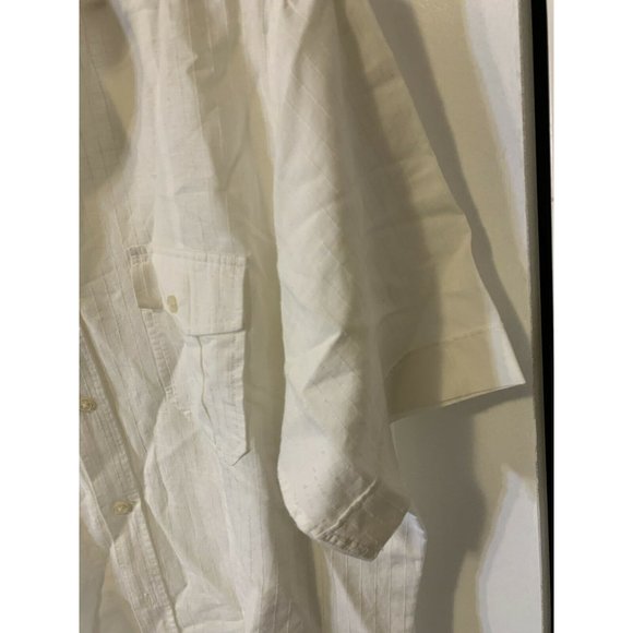 TASSO ELBA Men’s Sz XL‎ BUTTON DOWN SHORT SLEEVE SHIRT WHITE - Picture 7 of 8